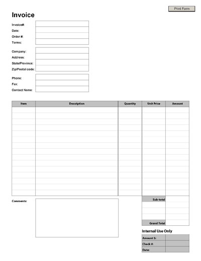 invoice templates printable free | Invoice Templates | Free Word 