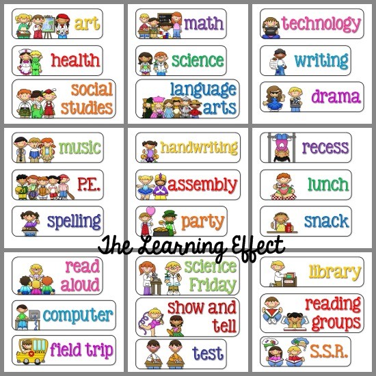 Daily Schedule Cards Free Printables | Classroom Daily Schedule 