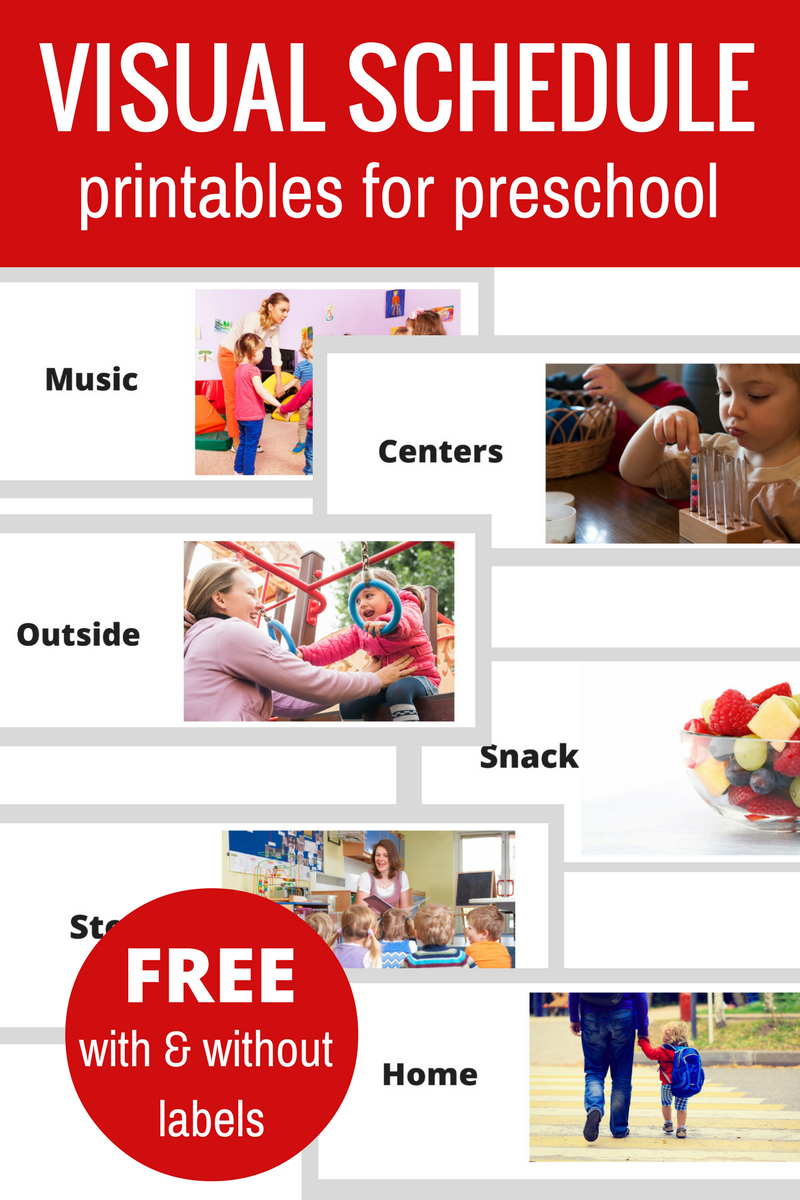 Picture Schedule Cards for Preschool and Kindergarten