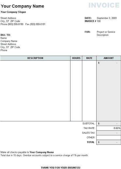Download Free Excel Invoice Templates Download Free Excel Invoice Templates