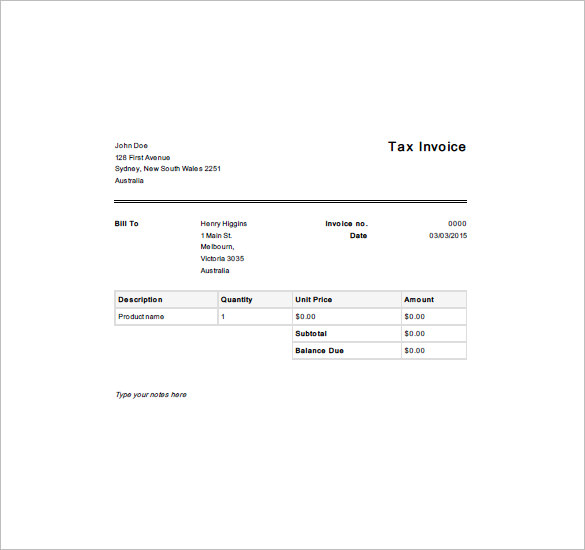 Tax Invoice Templates – 15+ Free Word, Excel, PDF Format Download 