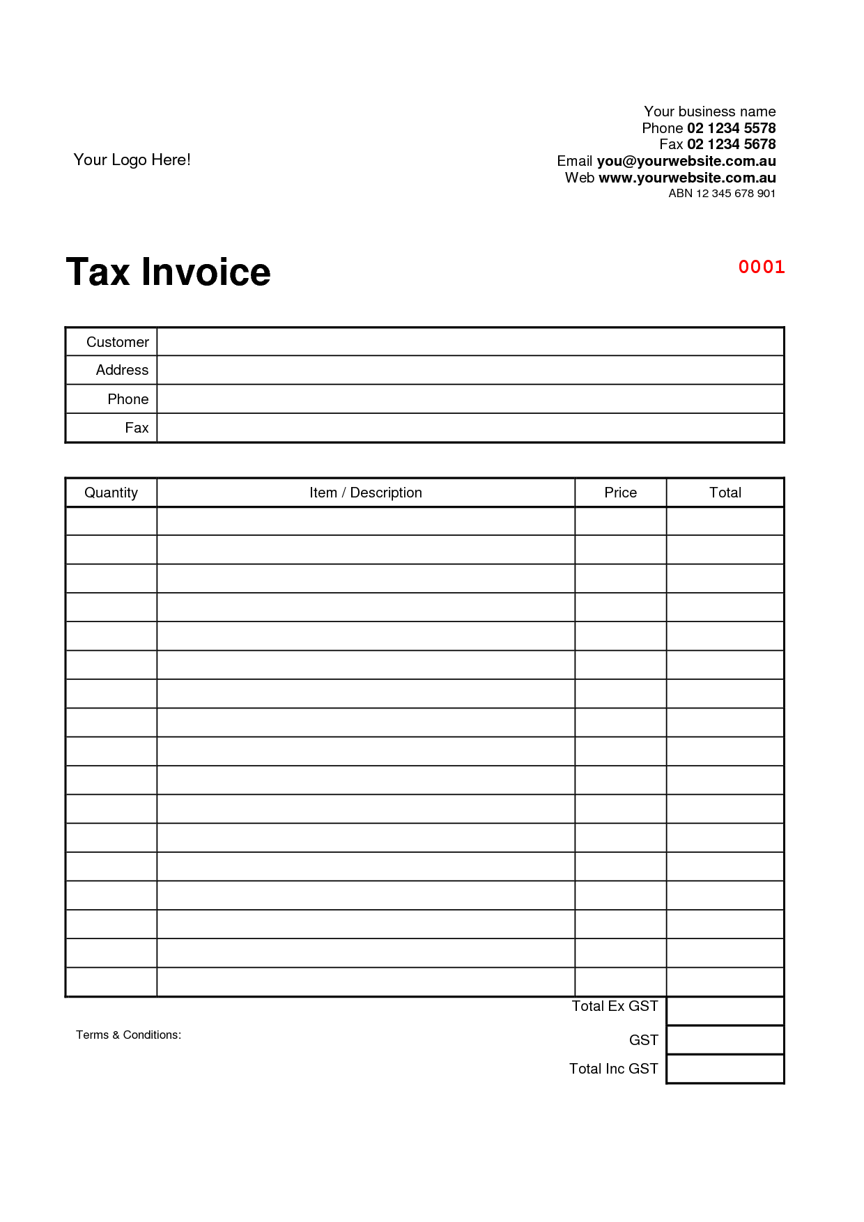 free sales invoice template excel