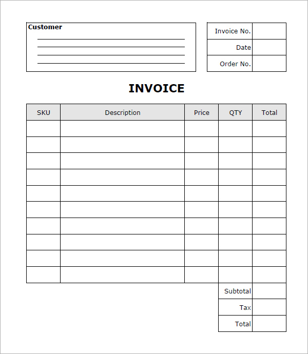 Mechanic Invoice Template Printable Word, Excel Invoice 