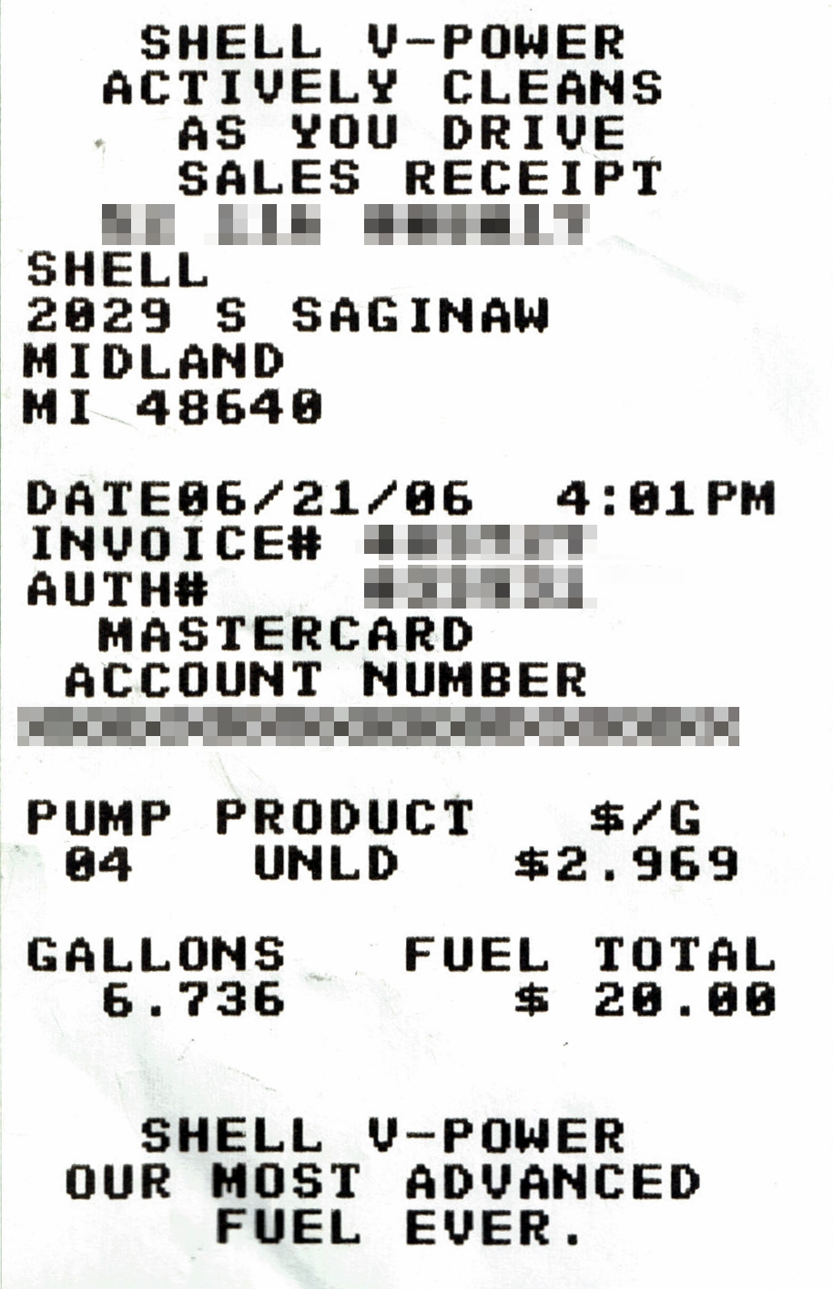 Gas Receipt