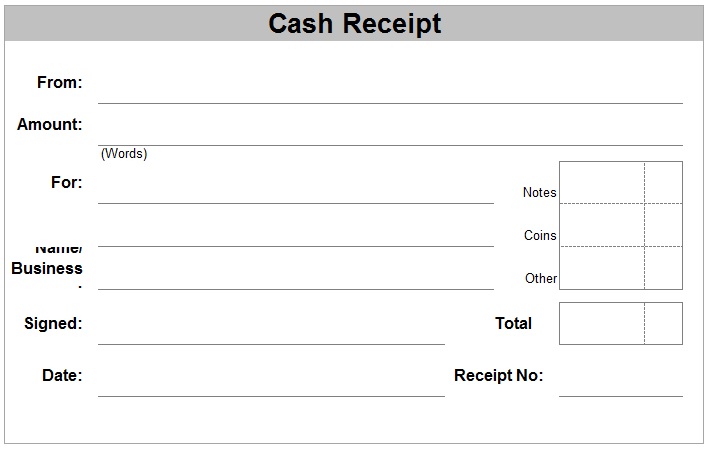 Generic Receipt Template Printable Receipt Template