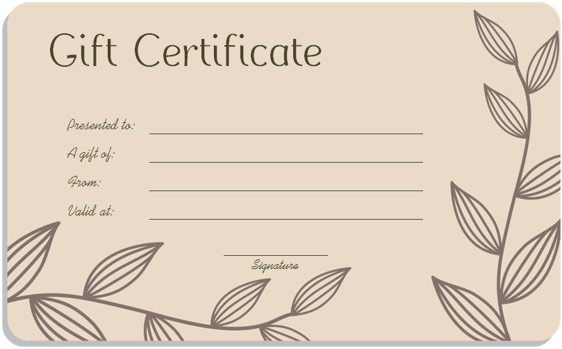 Gift Certificate Template Google Docs Printable Receipt Template