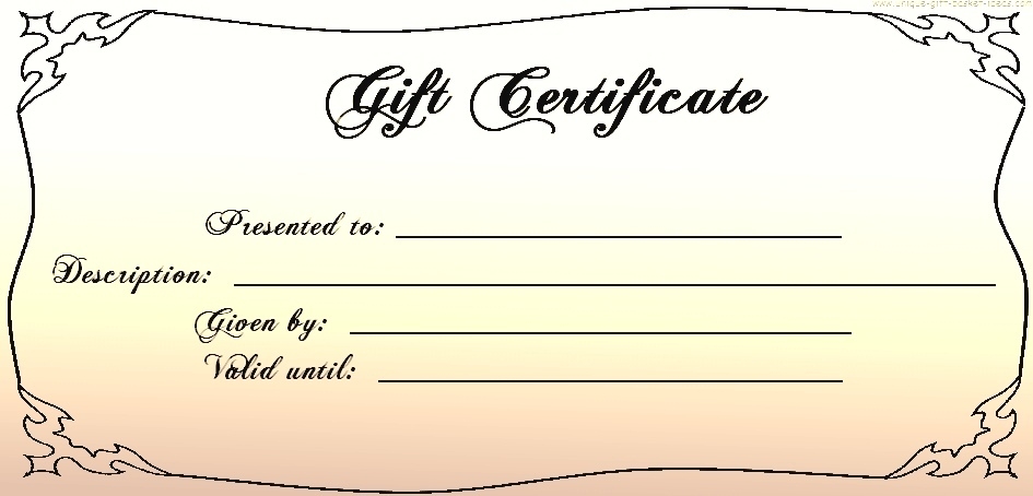 Custom Gift Certificate Template