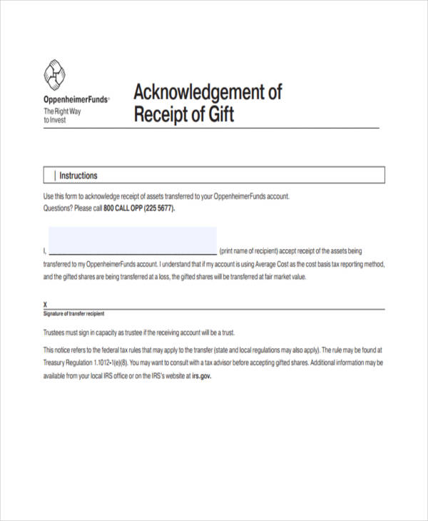gift receipt template