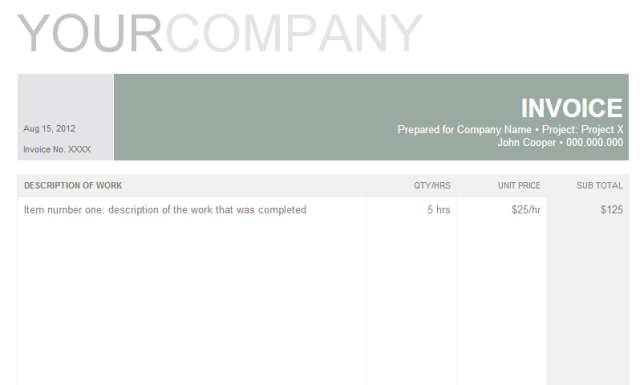 Google Docs Invoice Template | printable invoice template