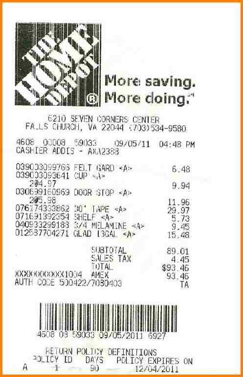 Home Depot Receipt Template 2017 | Best Business Template's Home Depot Receipt Template 2017 | Best Business Template's