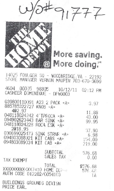 Home Depot Receipt Template | Best Template Examples Home Depot Receipt Template | Best Template Examples