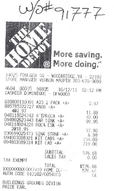 Home Depot Receipt Template | Best Template Examples