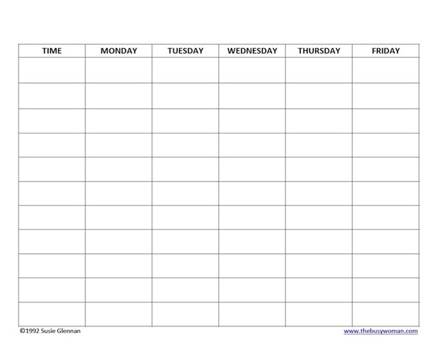 Free Homeschool Schedule Template by The Busy Woman