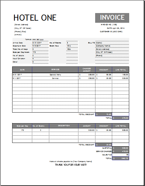 Hotel Receipt Template 17+ Free Word, Excel, PDF Format Download 