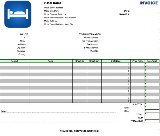 Hotel Invoice Template | invoice sample template Hotel Invoice Template | invoice sample template