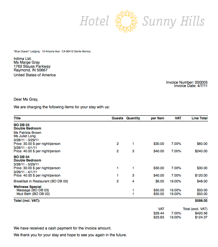 Hotel Invoice Template Printable Invoice Template Hotel Invoice 