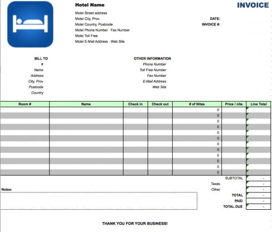 Free Hotel Invoice Template | Excel | PDF | Word (.doc) Free Hotel Invoice Template | Excel | PDF | Word (.doc)