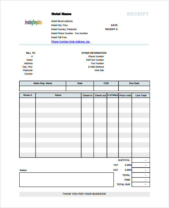 Hotel Receipt Template 17+ Free Word, Excel, PDF Format Download Hotel Receipt Template 17+ Free Word, Excel, PDF Format Download