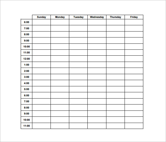 Hourly Schedule Template 30+ Free Word, Excel, PDF Format | Free 