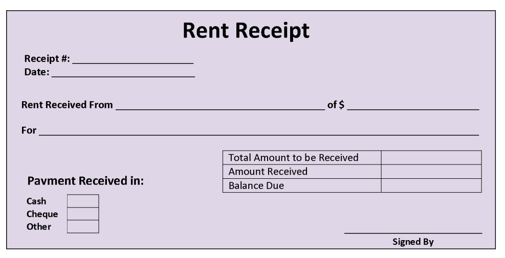 Rent Receipt Template 13+ Free Word, Excel, PDF Format Download 