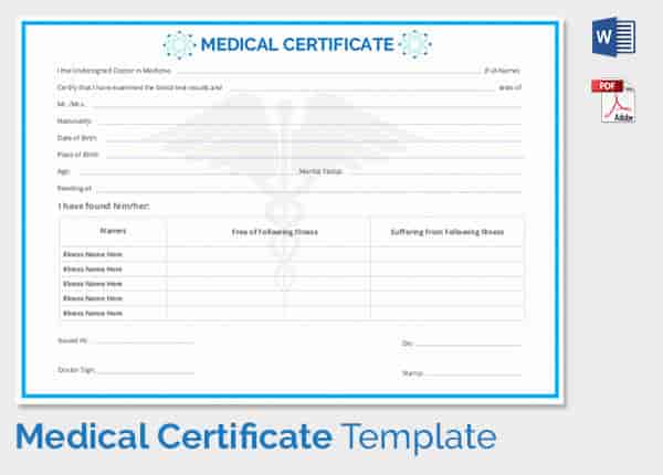 Medical Certificate Template 20+ Free Word, PDF Documents 