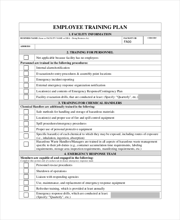 Employee Training Plan Template | cyberuse Employee Training Plan Template | cyberuse