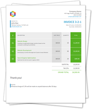 Corporate Invoice Template Easy