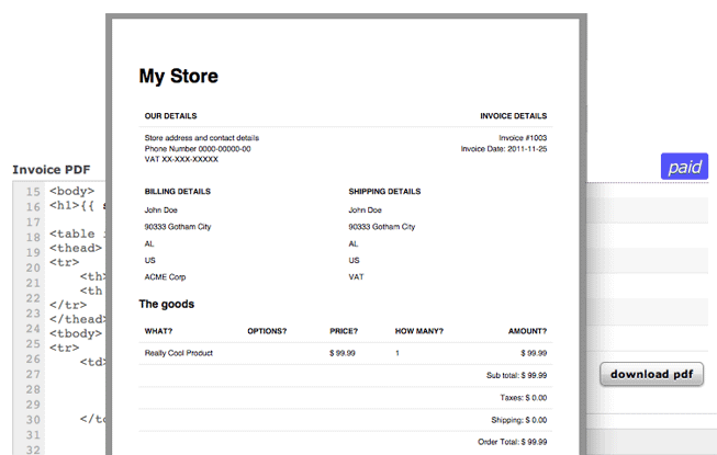 Invoice Template Html Code | invoice sample template