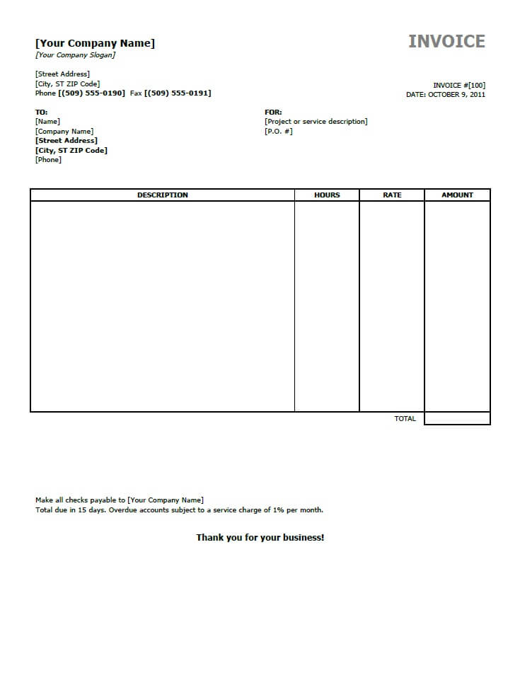 Simple Invoice Template UK | printable invoice template