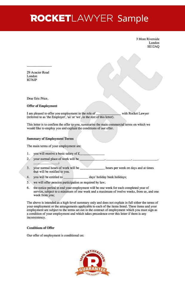 Job Offer Letter Format From Employer To Employee Huanyii.com