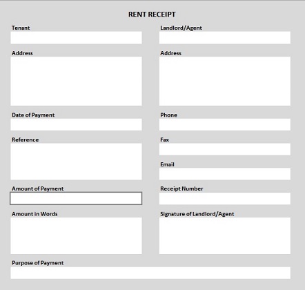 Rent Receipt Template for Excel