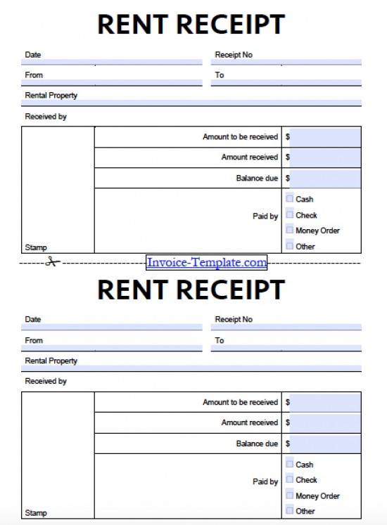 Free Rent Receipt Template PDF | Word | eForms – Free Fillable Forms