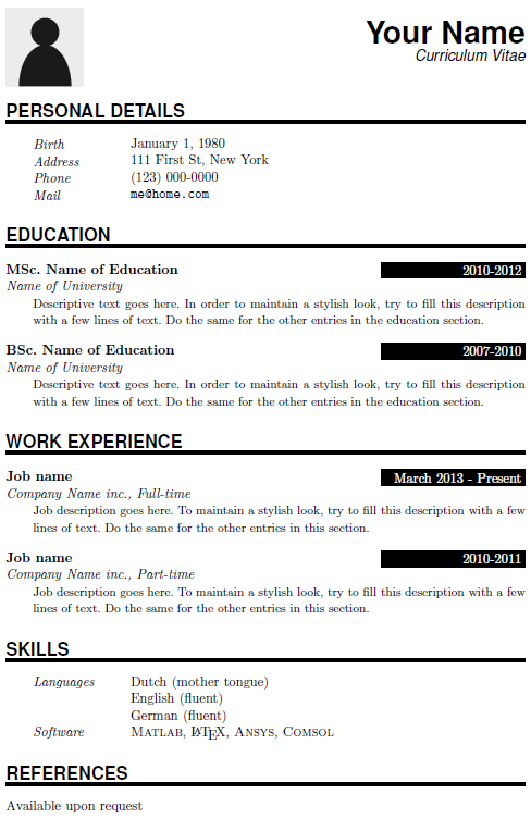 15+ Latex Resume Templates – Free Samples, Examples, & Formats 15+ Latex Resume Templates – Free Samples, Examples, & Formats