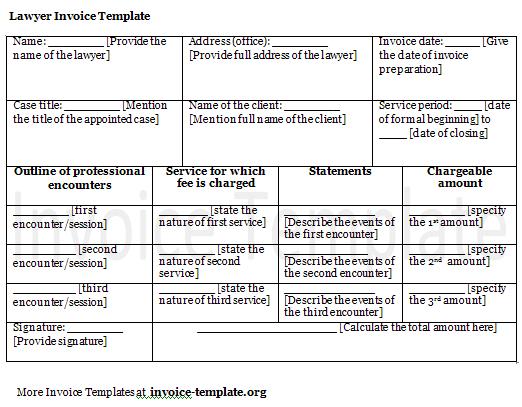 Lawyer Invoice Template : Invoice Templates