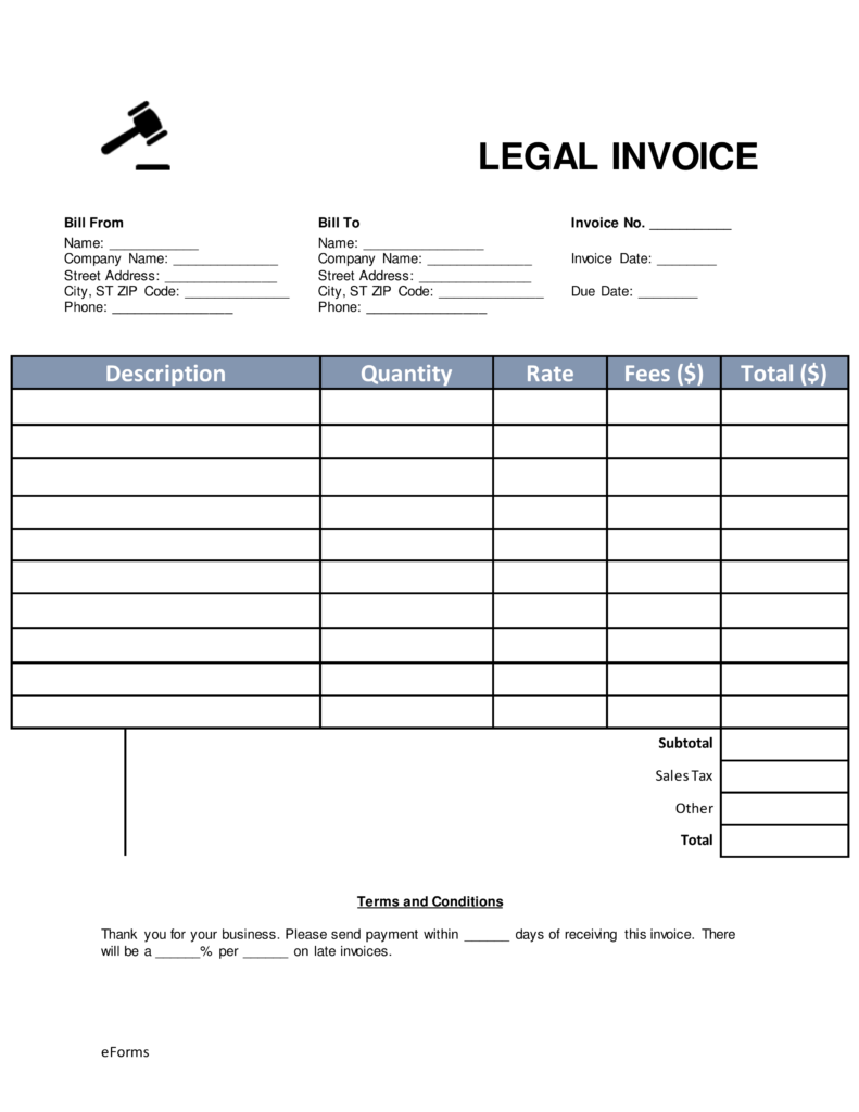 Free Lawyer/Attorney Legal Invoice Template Word | PDF | eForms Free Lawyer/Attorney Legal Invoice Template Word | PDF | eForms