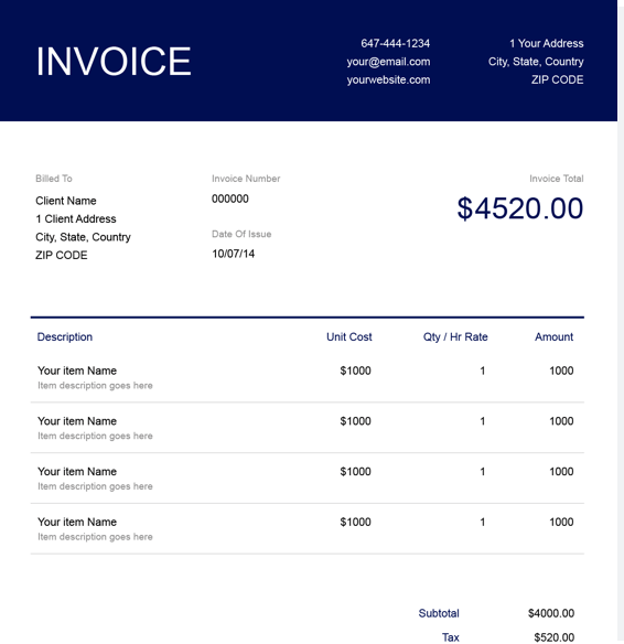 Free Attorney Invoice Template | FreshBooks