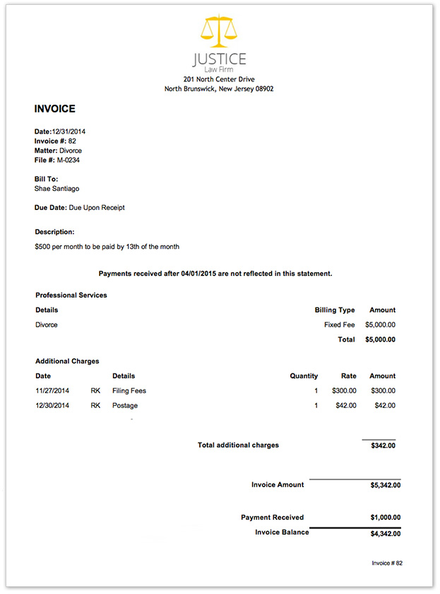 Legal Invoice Template for Attorneys | Customizable & Professional Legal Invoice Template for Attorneys | Customizable & Professional
