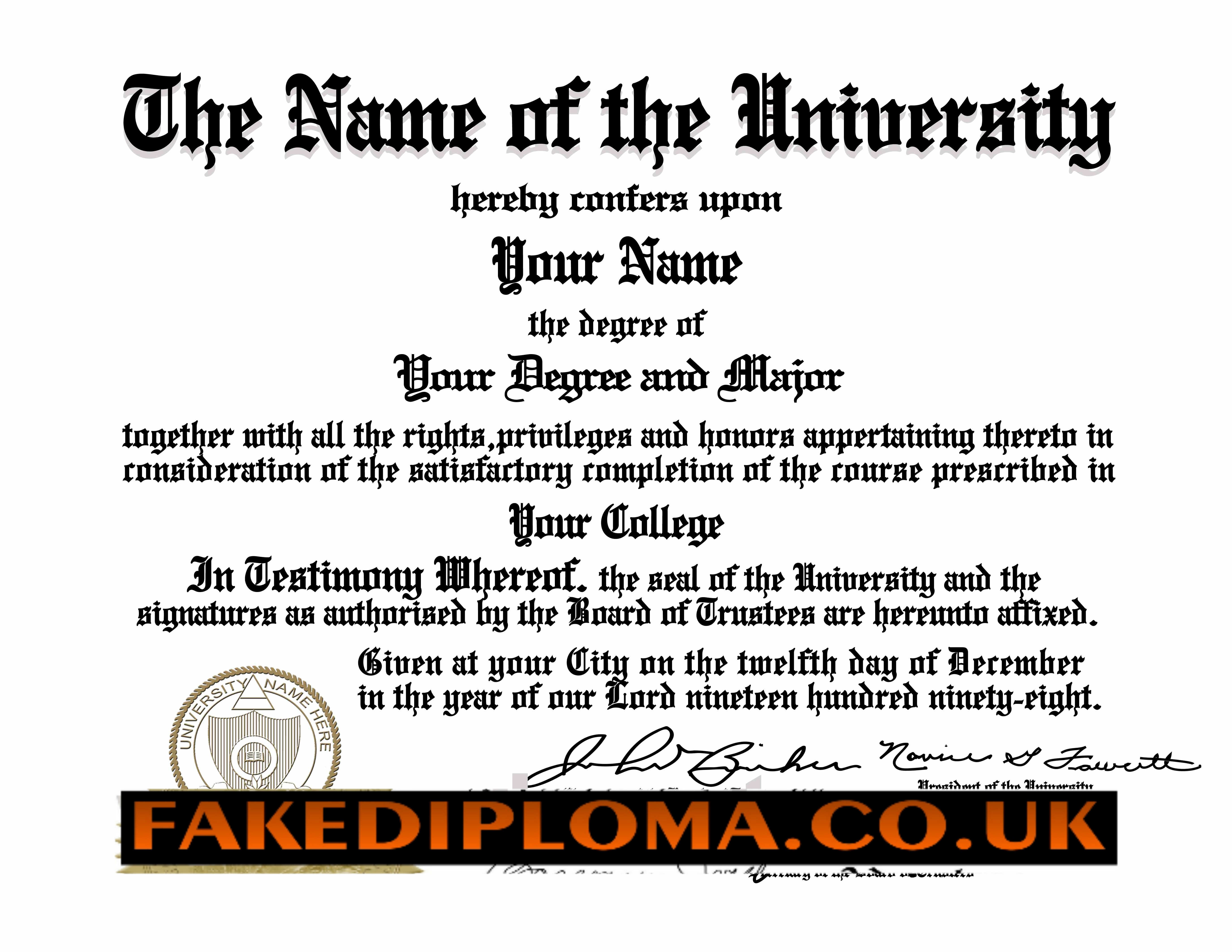 Free Printable College Diploma | Fake diploma, fake degrees or 
