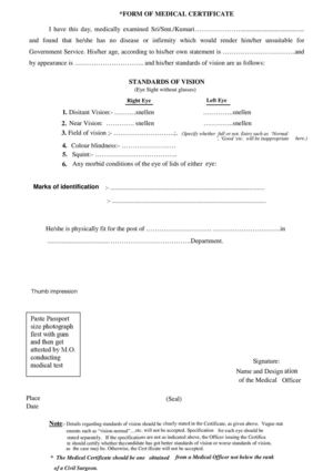 Certificate of Physical Fitness by a Single Medical Officer Certificate of Physical Fitness by a Single Medical Officer
