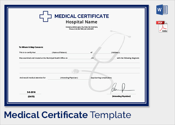 medical certificate format for sick leave for student | Best and 
