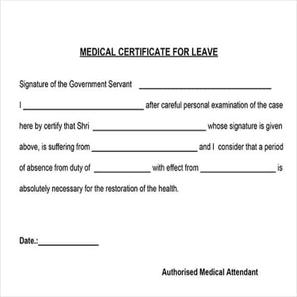 Medical Certificate Template 20+ Free Word, PDF Documents 
