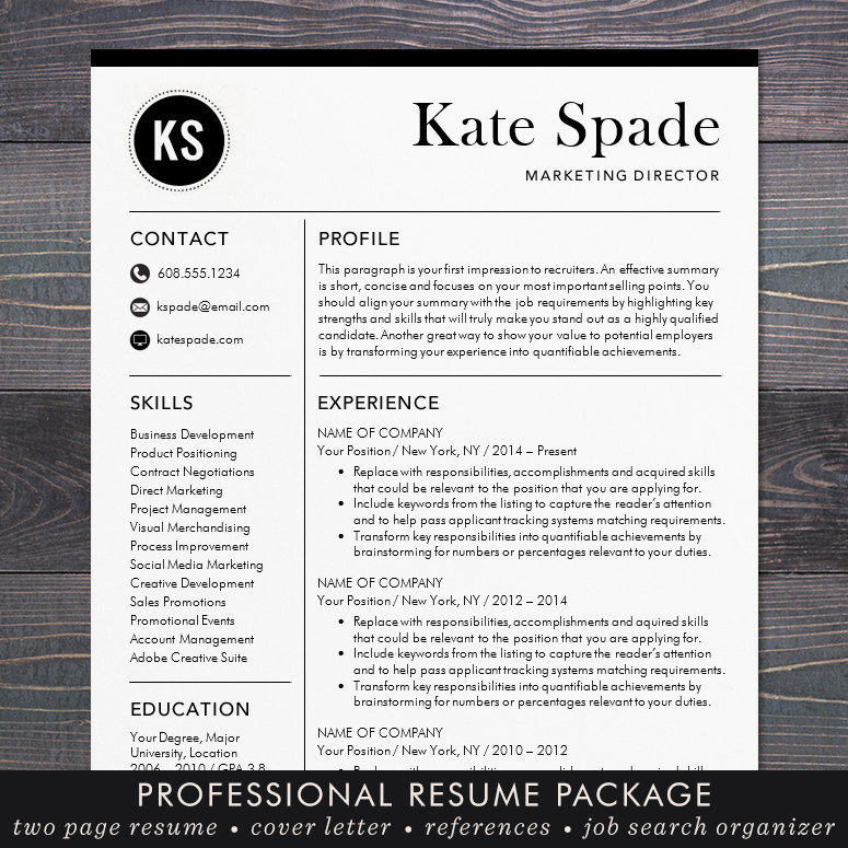 Resume Template / CV Template The Elizabeth Grant Resume Design Resume Template / CV Template The Elizabeth Grant Resume Design