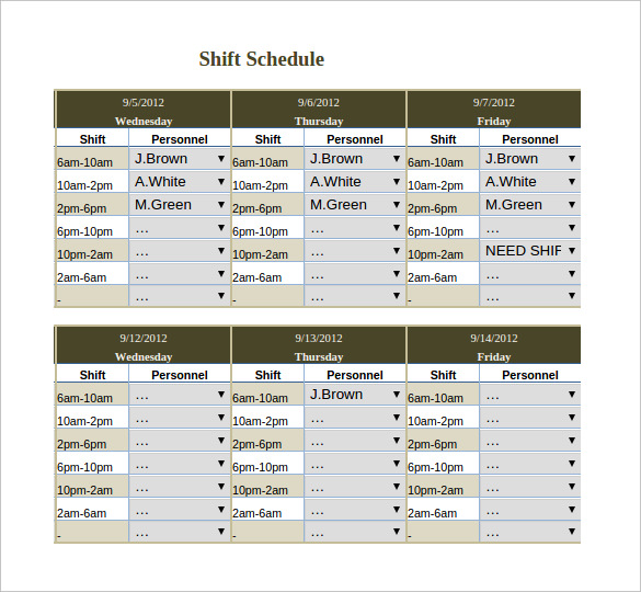 Free Monthly Work Schedule Template | Weekly Employee 8 Hour Shift Free Monthly Work Schedule Template | Weekly Employee 8 Hour Shift