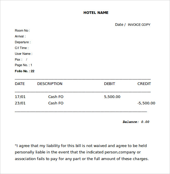 Hotel Receipt Template 17+ Free Word, Excel, PDF Format Download Hotel Receipt Template 17+ Free Word, Excel, PDF Format Download