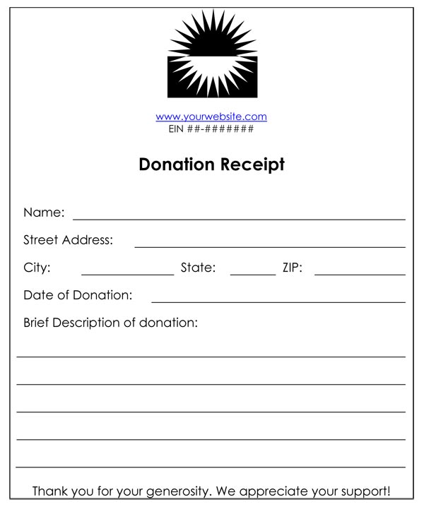 Non Profit Donation Receipt
