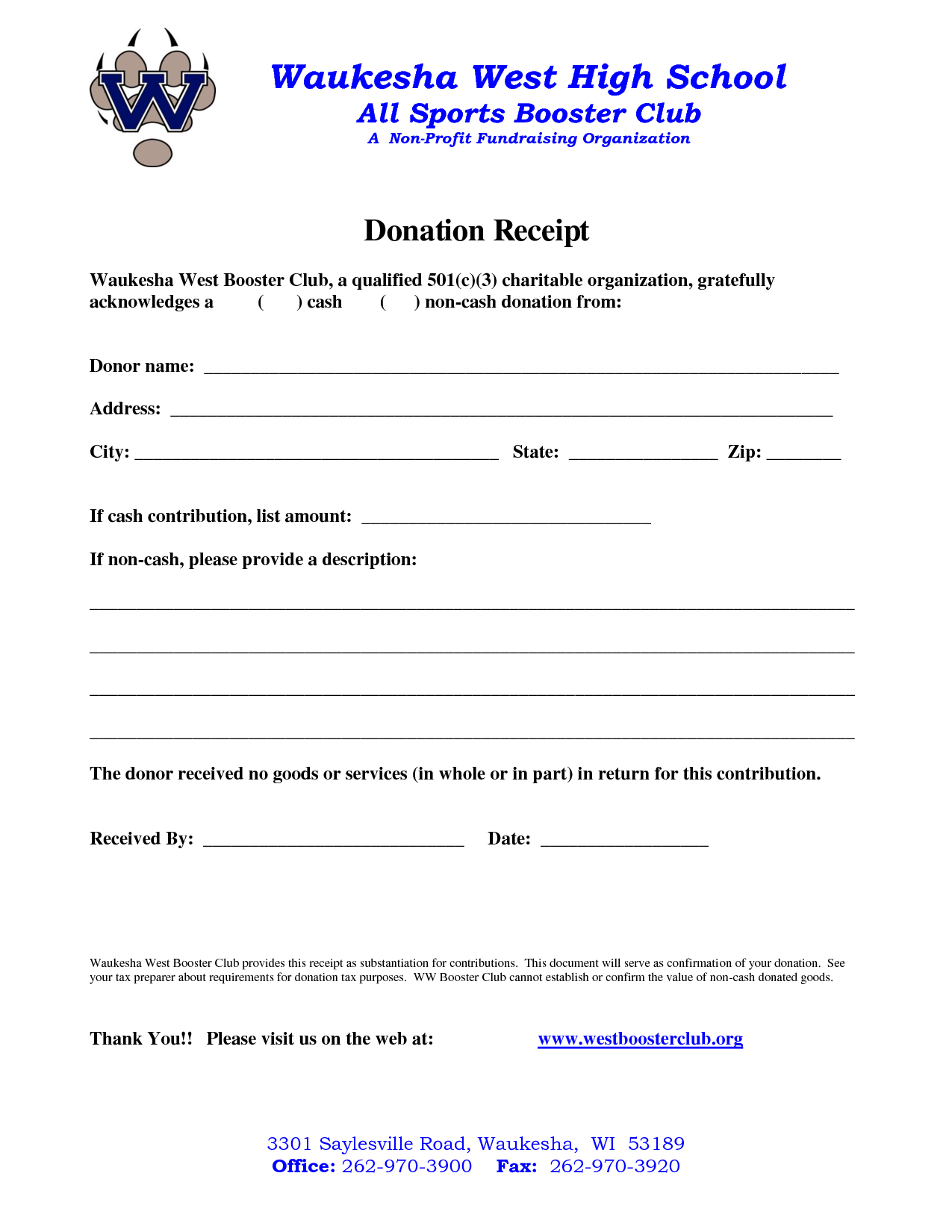 Donation Receipt Template 12 Free Samples in Word and Excel