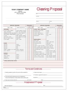 Commercial Cleaning Templates | Collecting Data with the Bid 