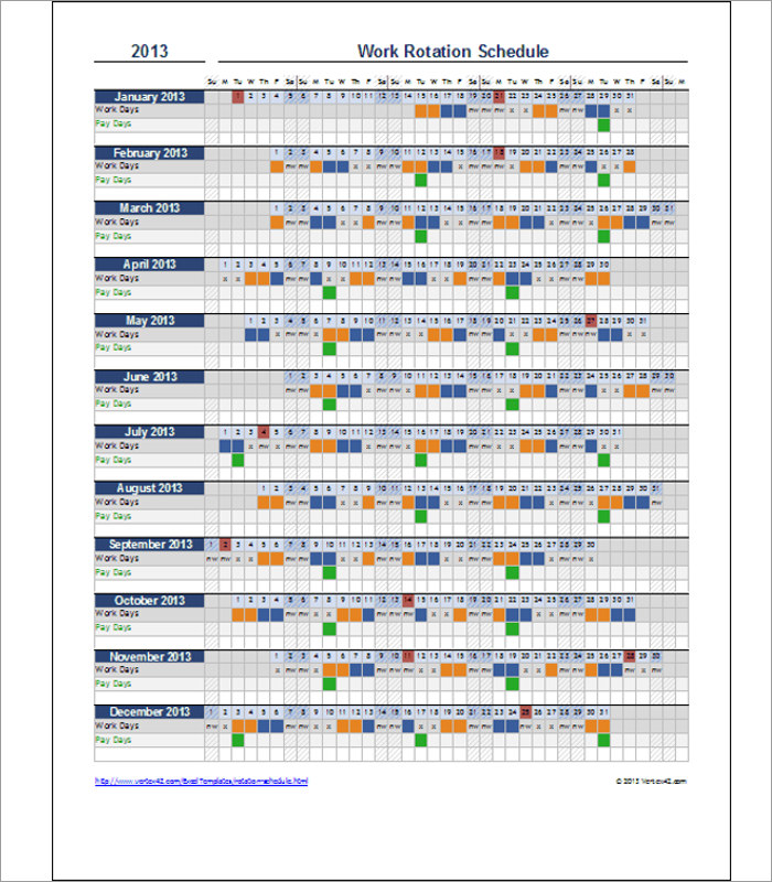 On Call Schedule Templates Word, PDF & Excel Format | Creative 