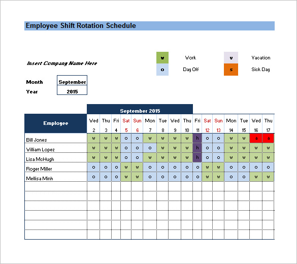 On Call Rotation Schedule Template Printable Receipt Template