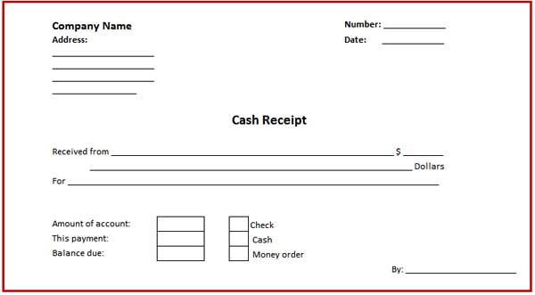 Simple Receipt Template for Excel